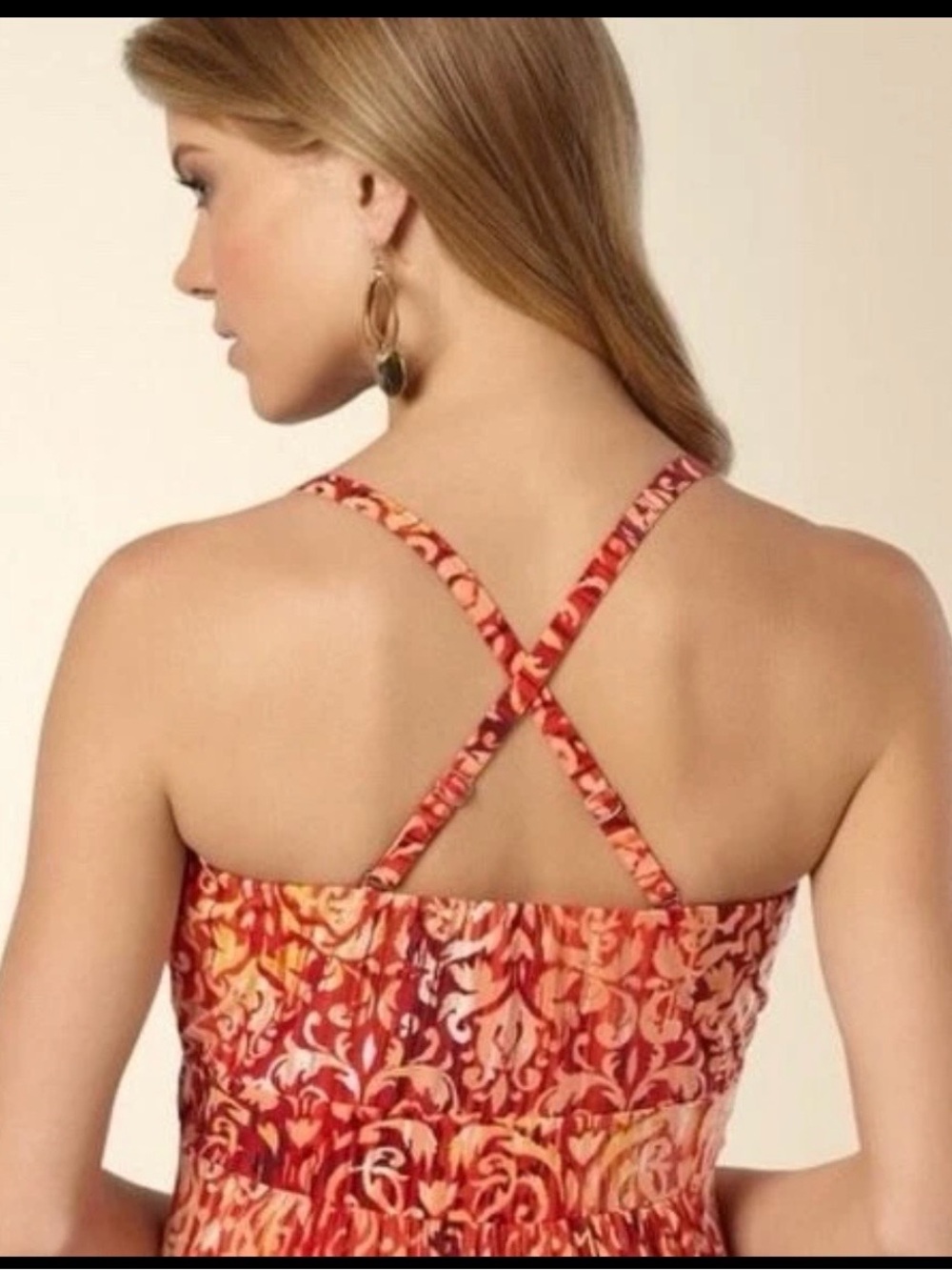Soma maxi dress convertible strapless tapestry summer vacation orange red NWT - Picture 8 of 9